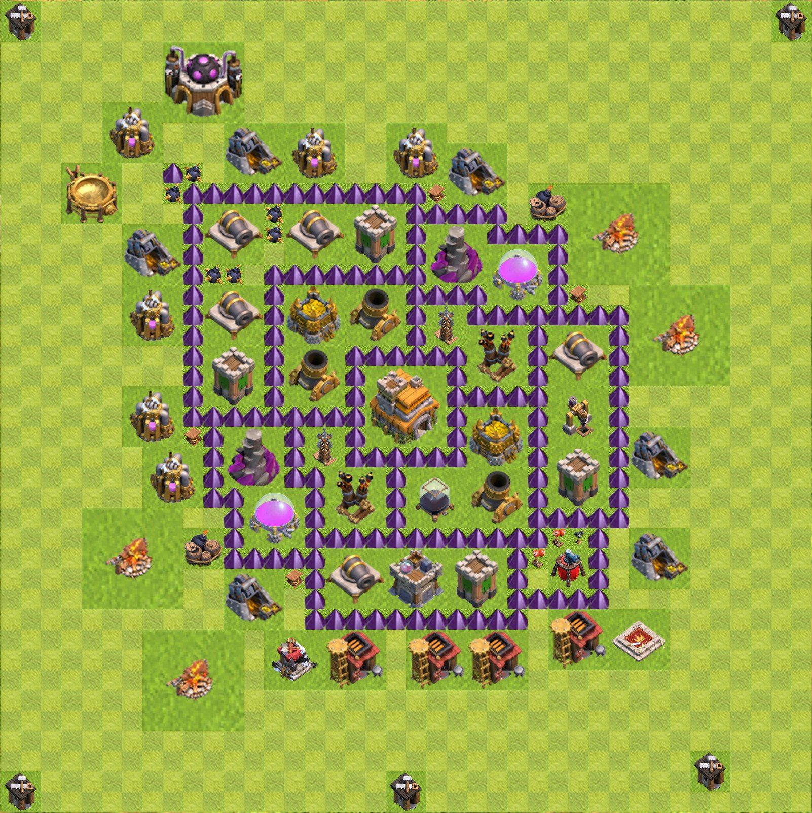 clash of clans base rathaus 7