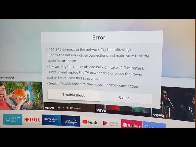 samsung tv cannot connect to youtube