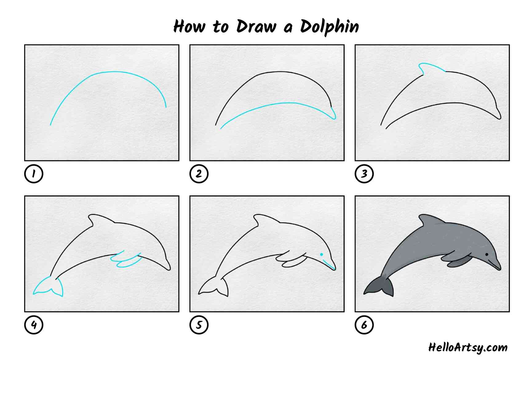 easy to draw dolphin