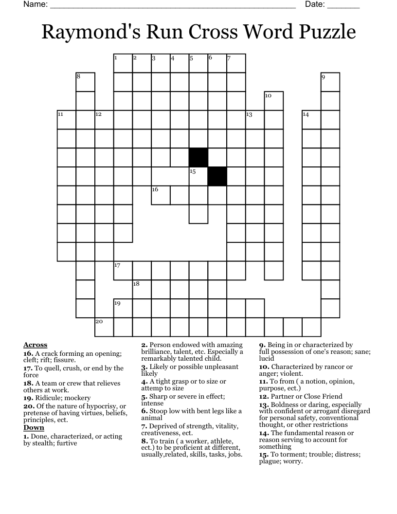run crossword puzzle clue