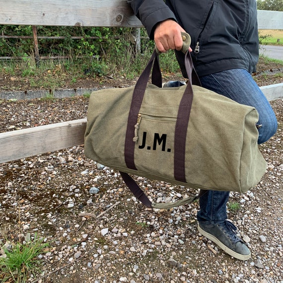 vintage canvas duffel bag