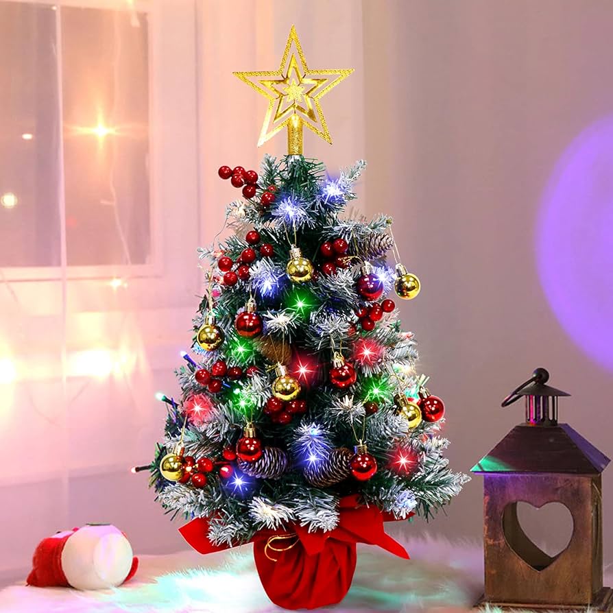 miniature light up christmas tree