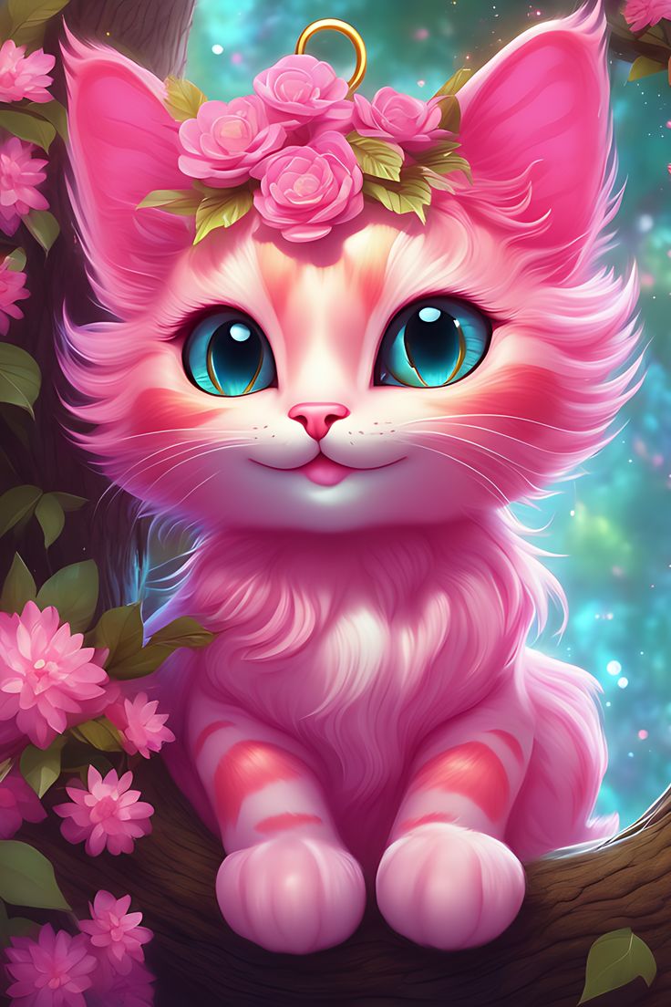 cute pink kitty images