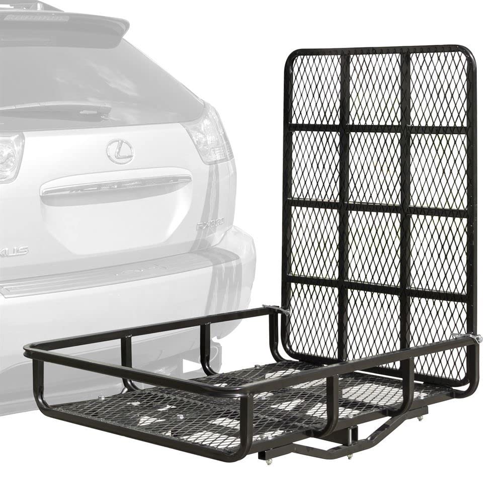 trailer hitch cargo carrier with ramp