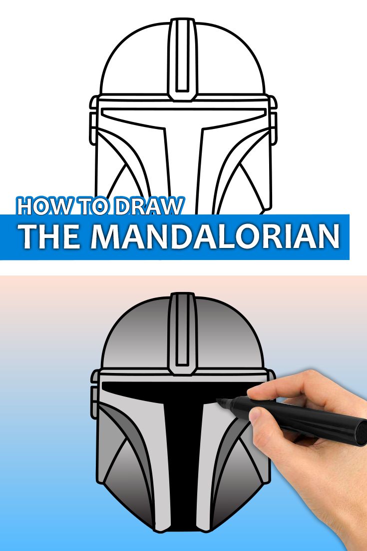 mando helmet drawing