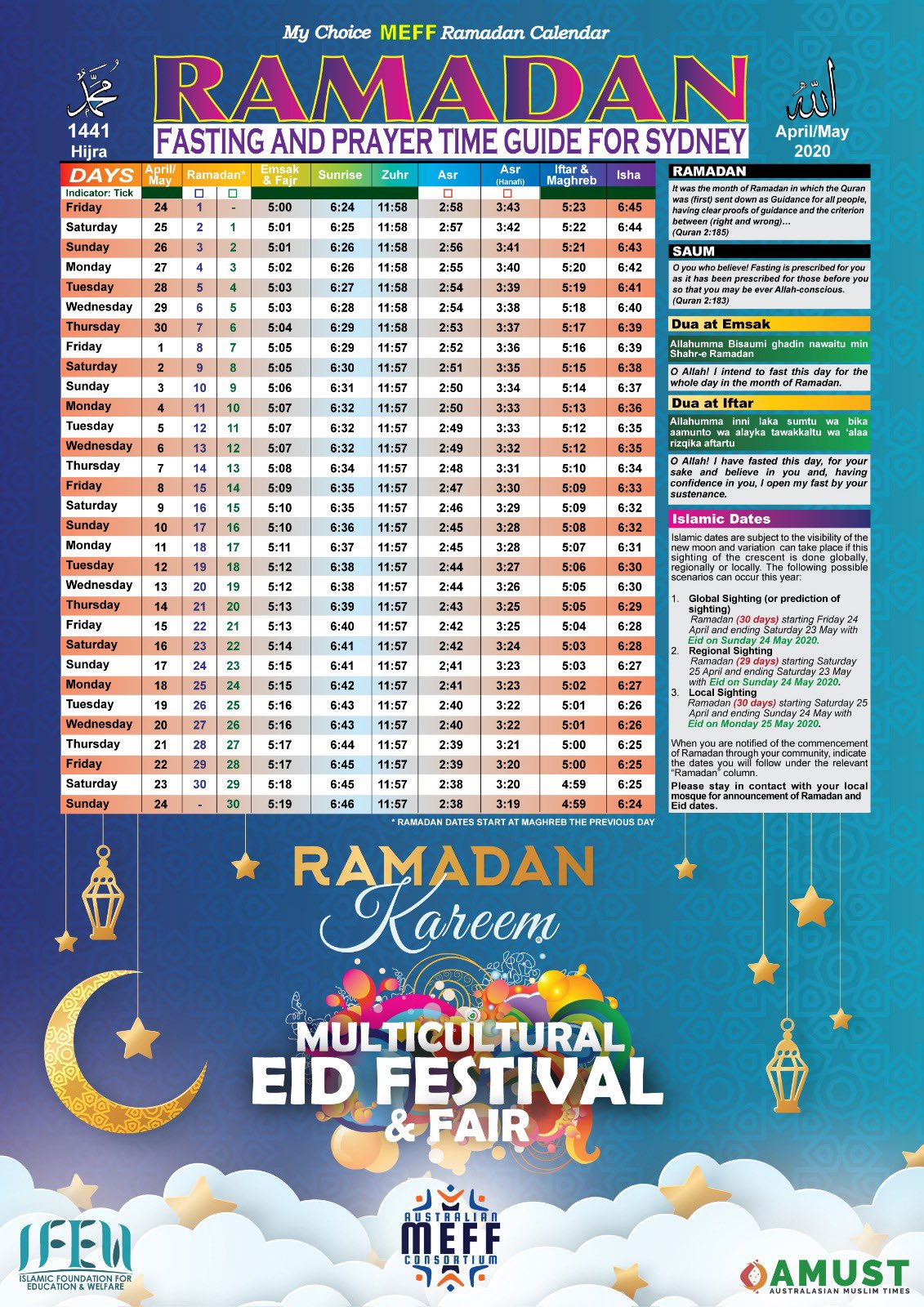 sydney ramadan timetable