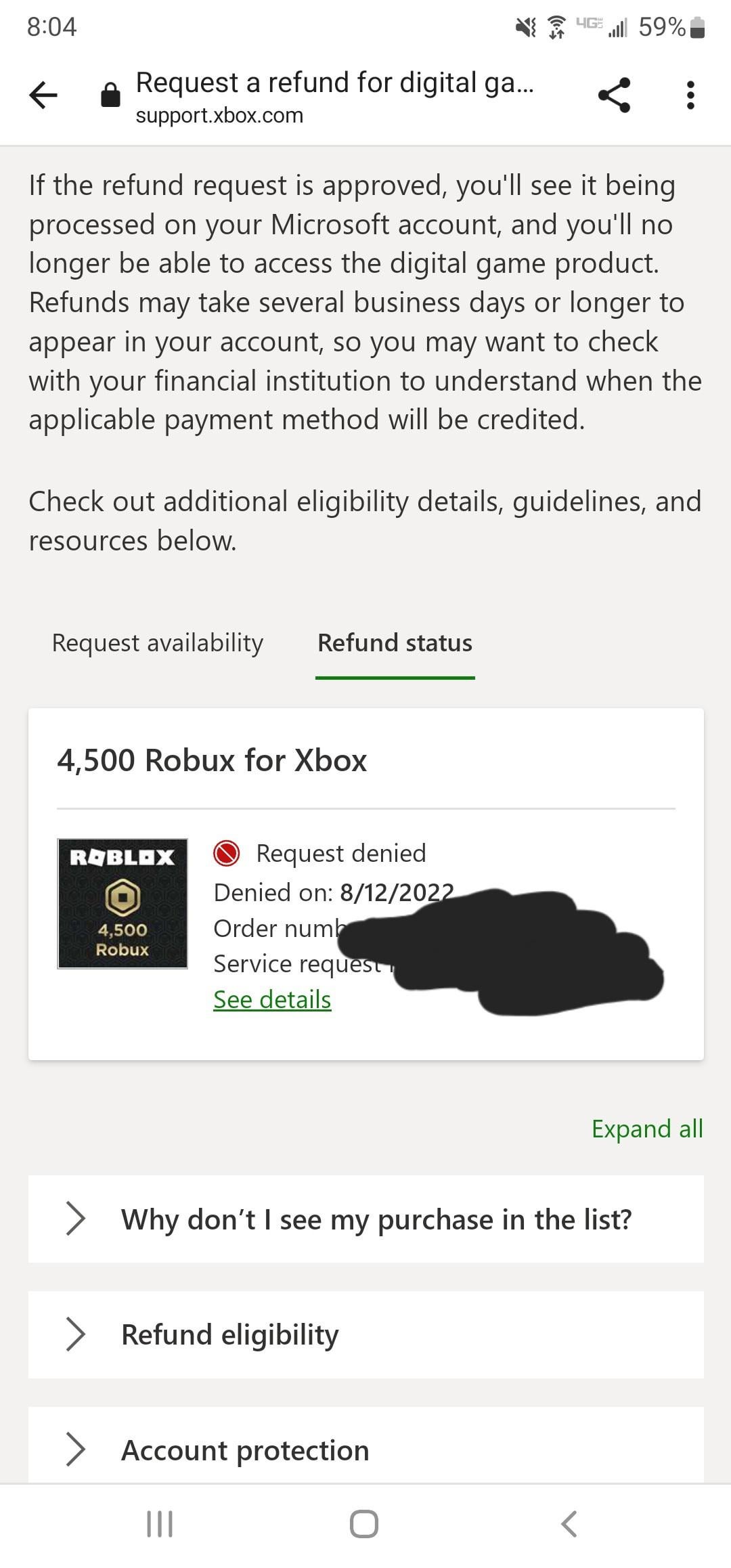 xbox request refund