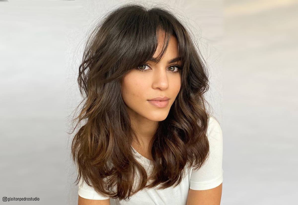 long bangs wavy hairstyles