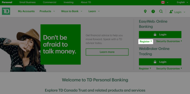 td easyweb login in