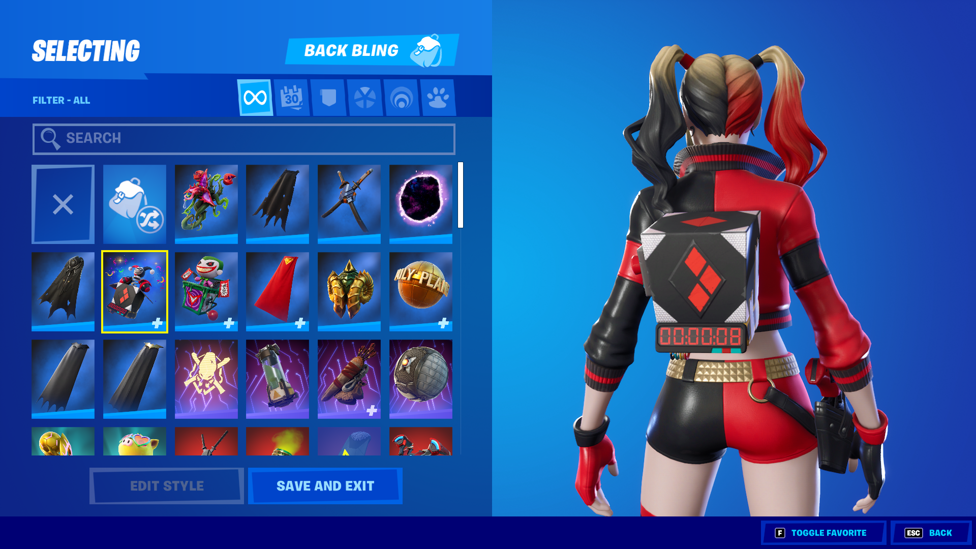 rarest fortnite back bling