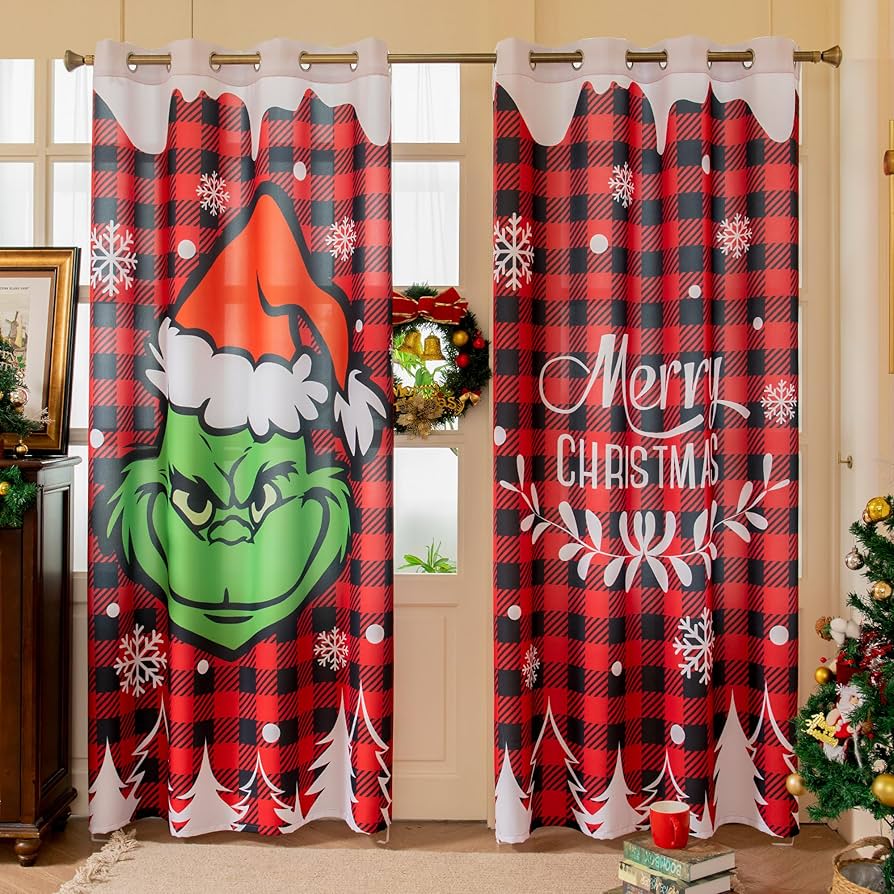 christmas curtain panels