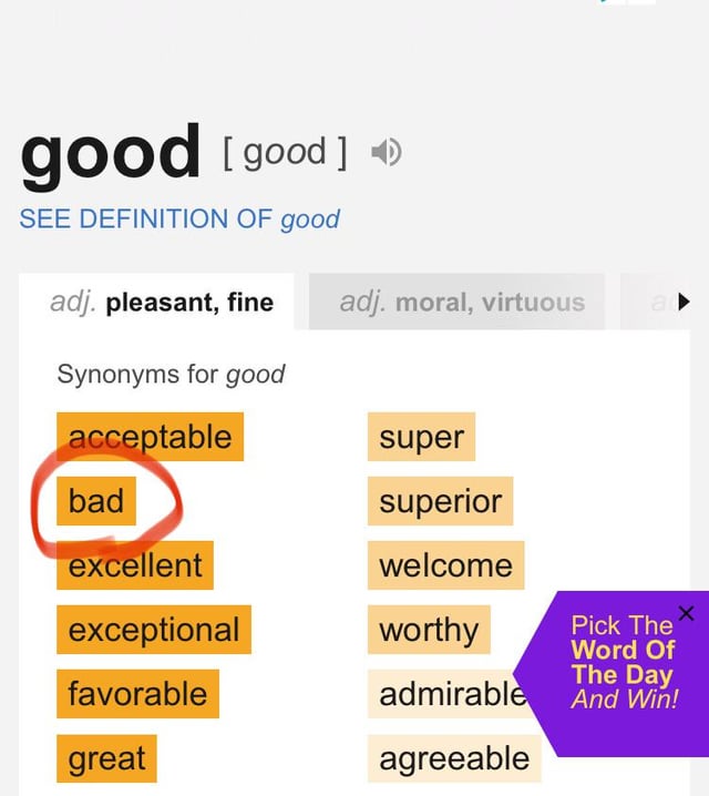 thesaurus of good