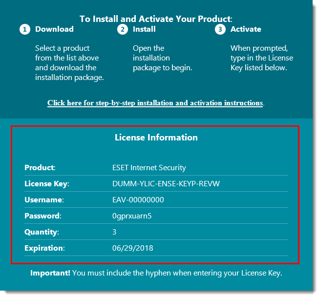 eset code generator