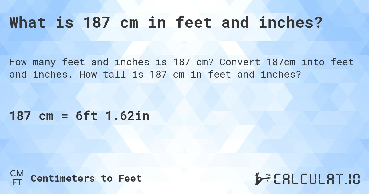 187cm to feet