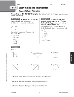 8 3 special right triangles answer key