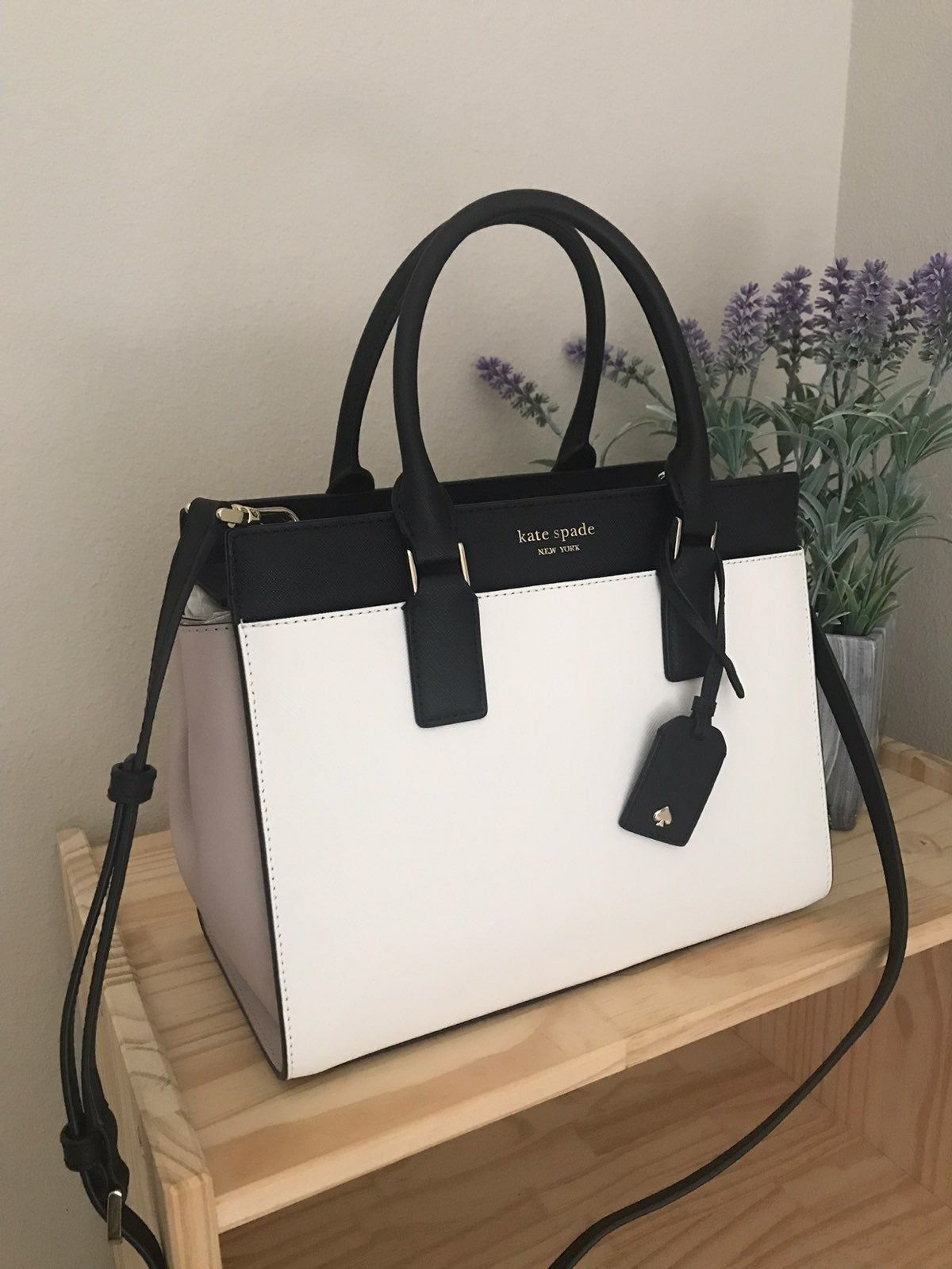 kate spade black white bag