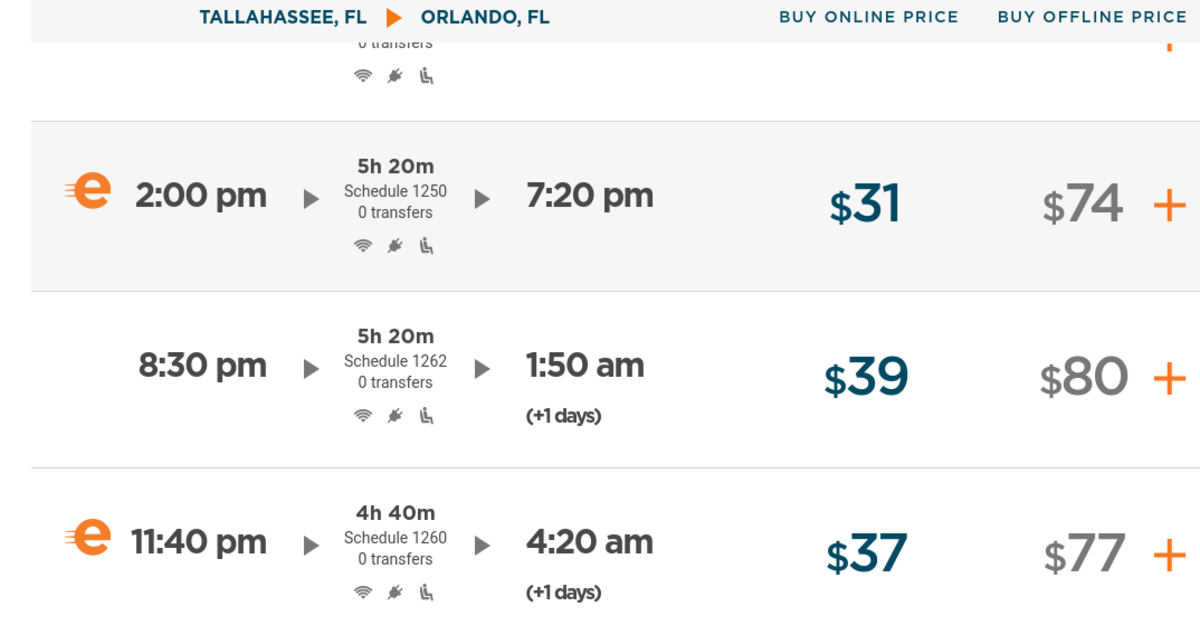 greyhound bus ticket prices one way