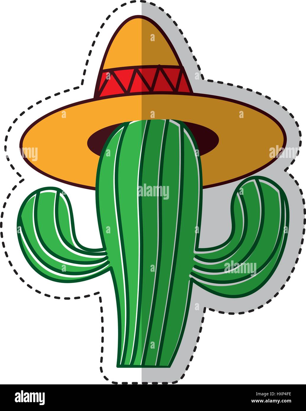cactus con sombrero mexicano
