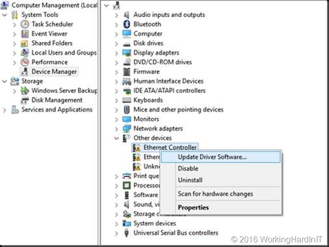 intel network drivers windows server 2016