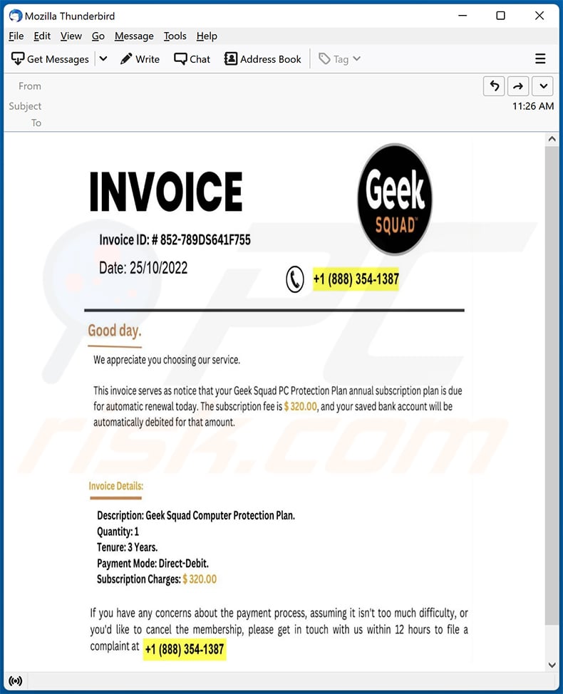 geek squad scam email 2022