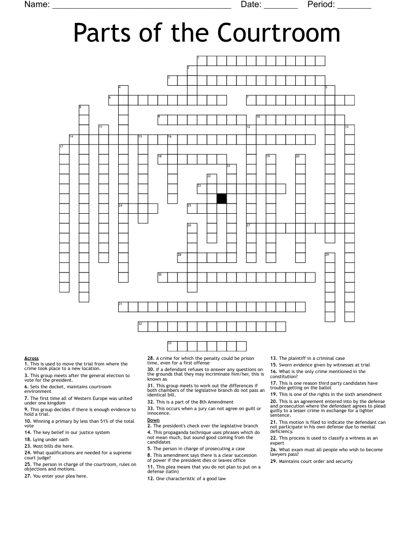 prosecution crossword clue