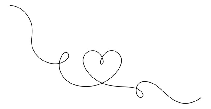 one line drawing heart