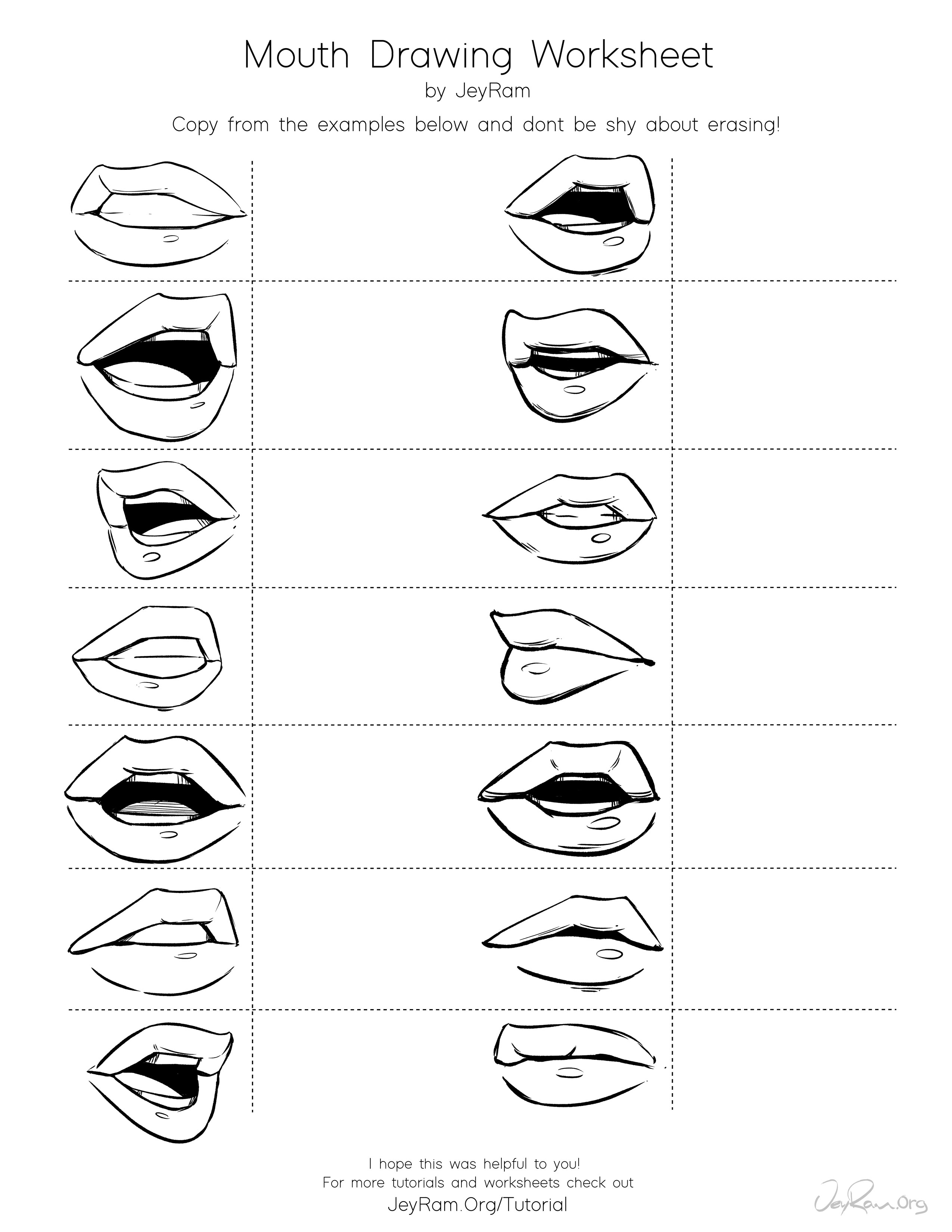 how to draw mouth