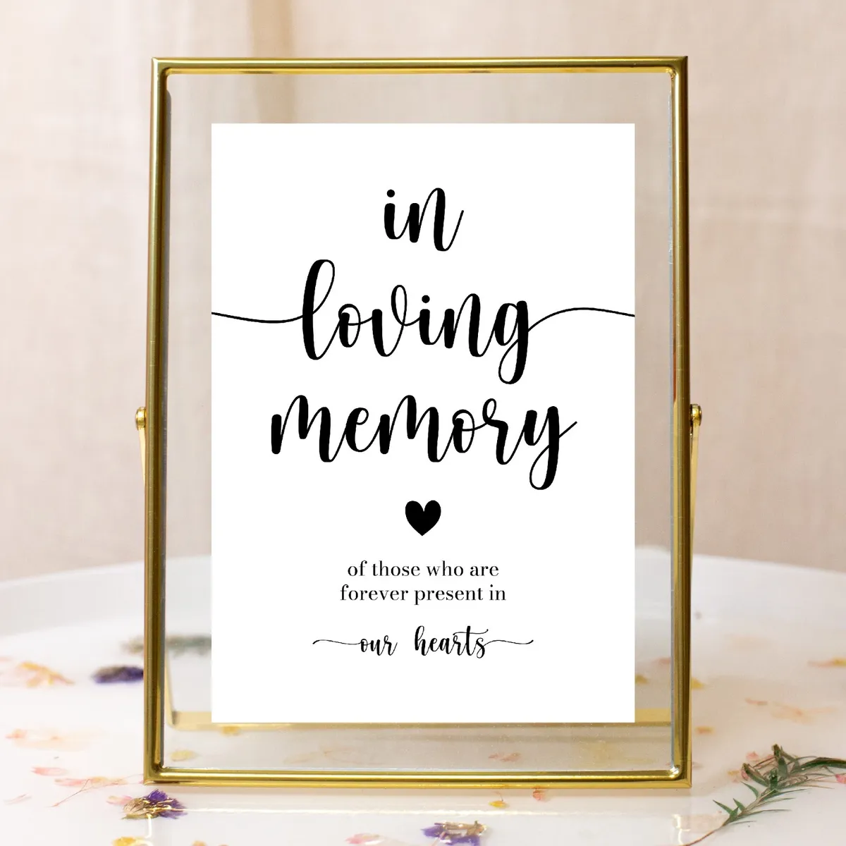 sign for memorial table at wedding