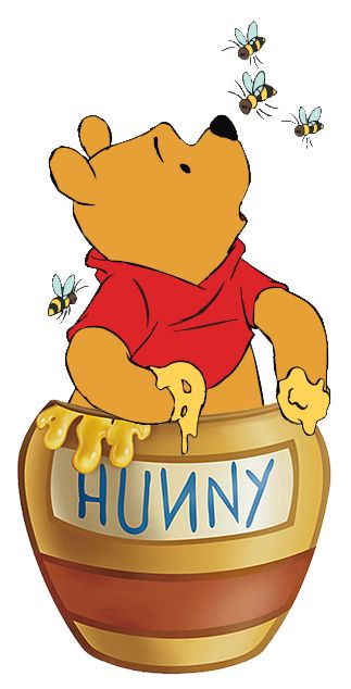 pooh bear with honey pot