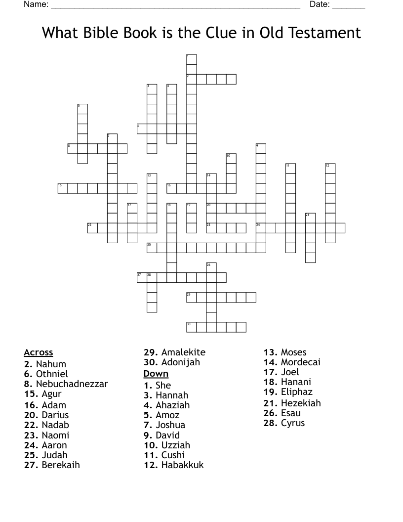 book of old testament crossword