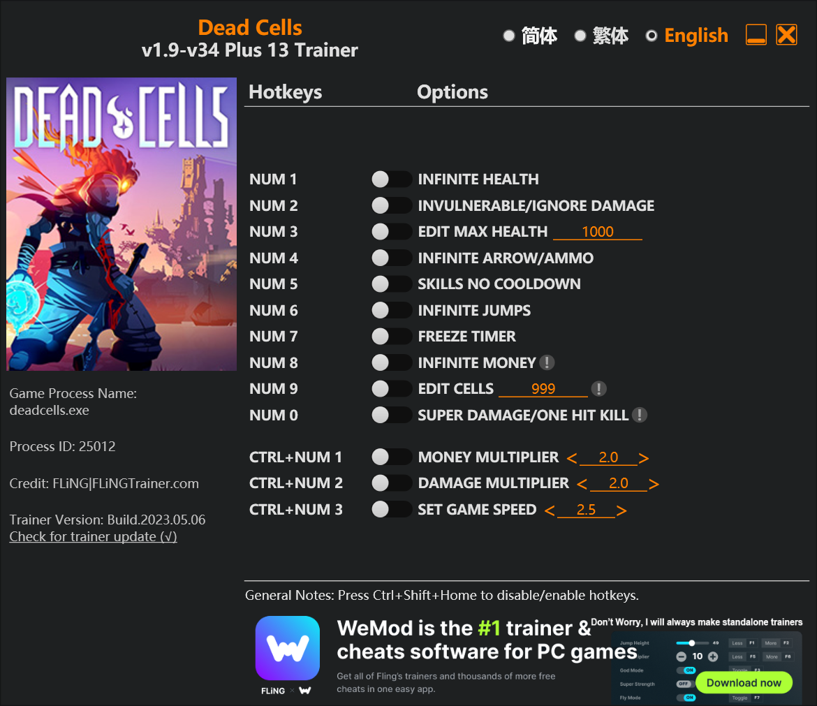 dead cells cheat engine