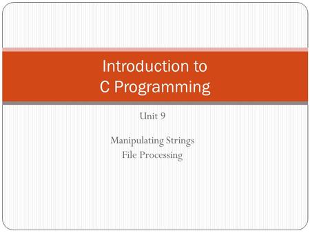 introduction to c programming metu