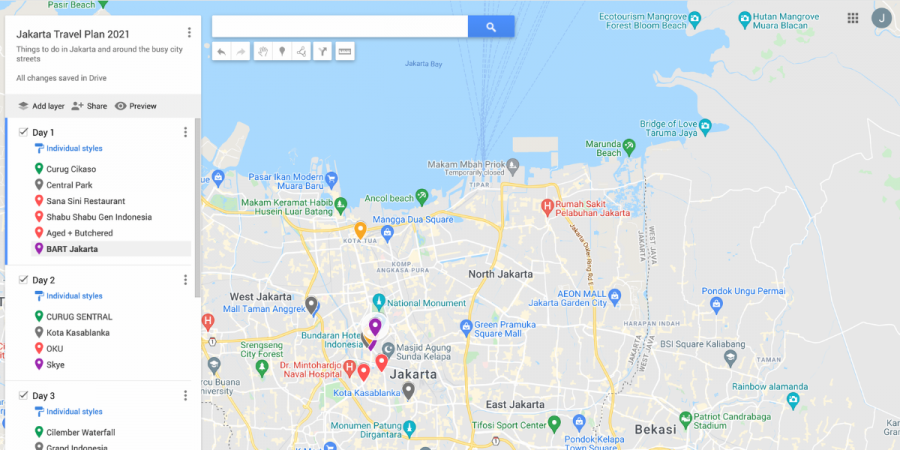 google maps destination planner