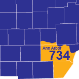 734 area code