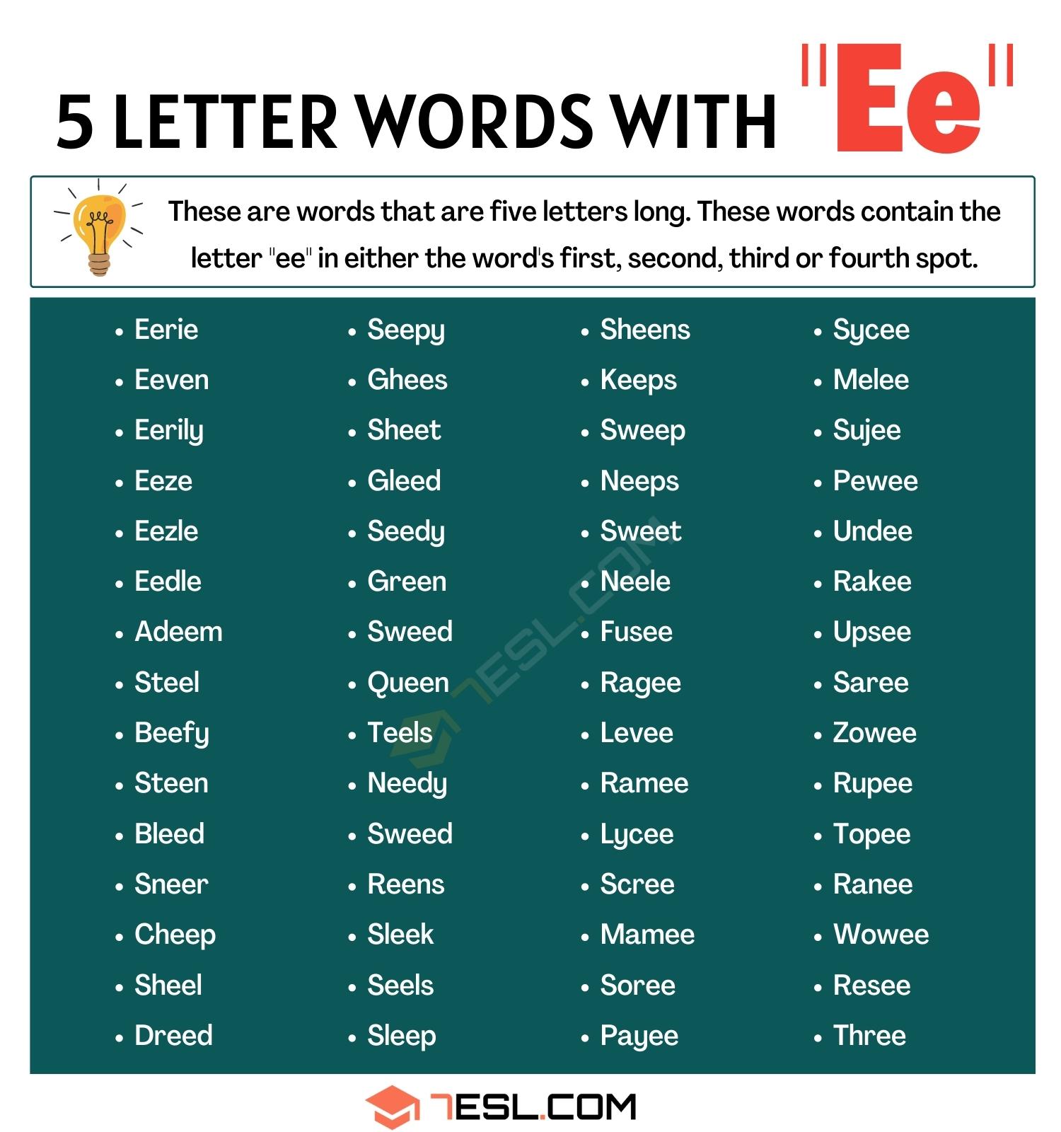 5 letter word containing ea