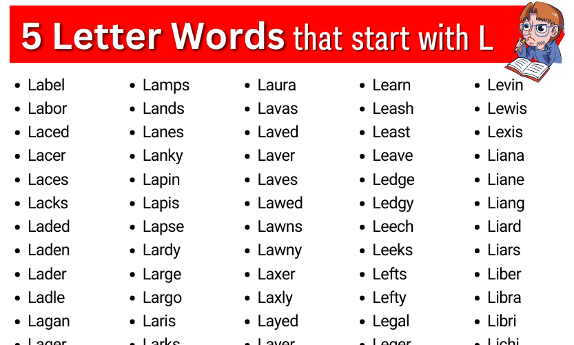 5 letter word starting l