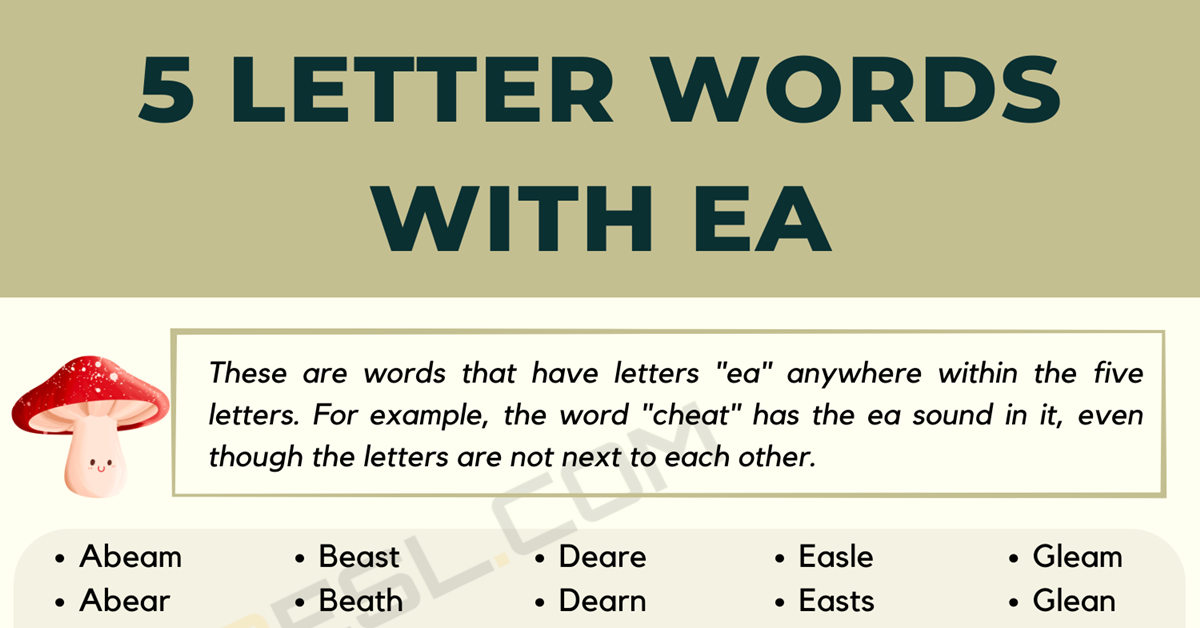 5 letter words containing ea