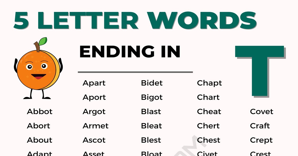 5 letter words ending in at