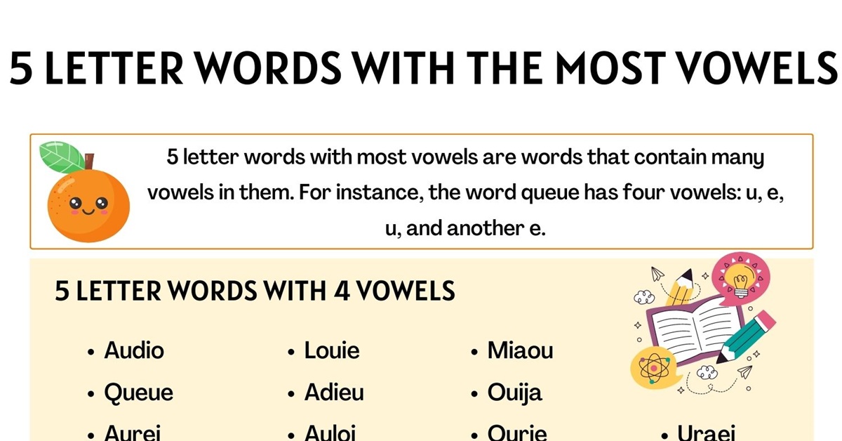 5 letter words with 3 vowels