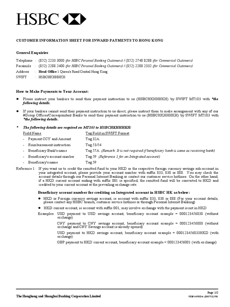 hsbc hk bank swift code