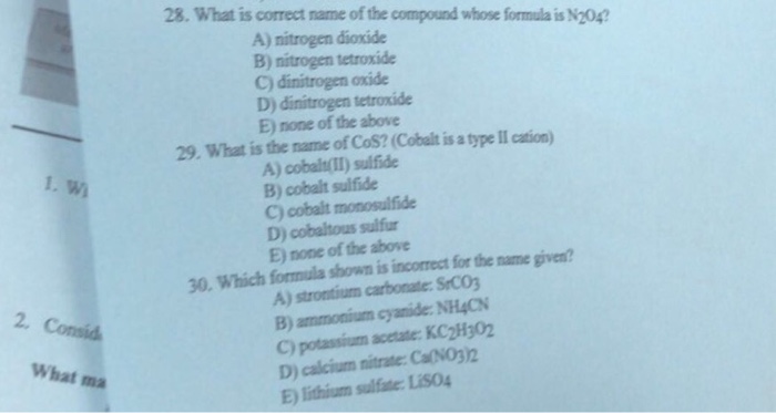 what is the correct name for n2o4