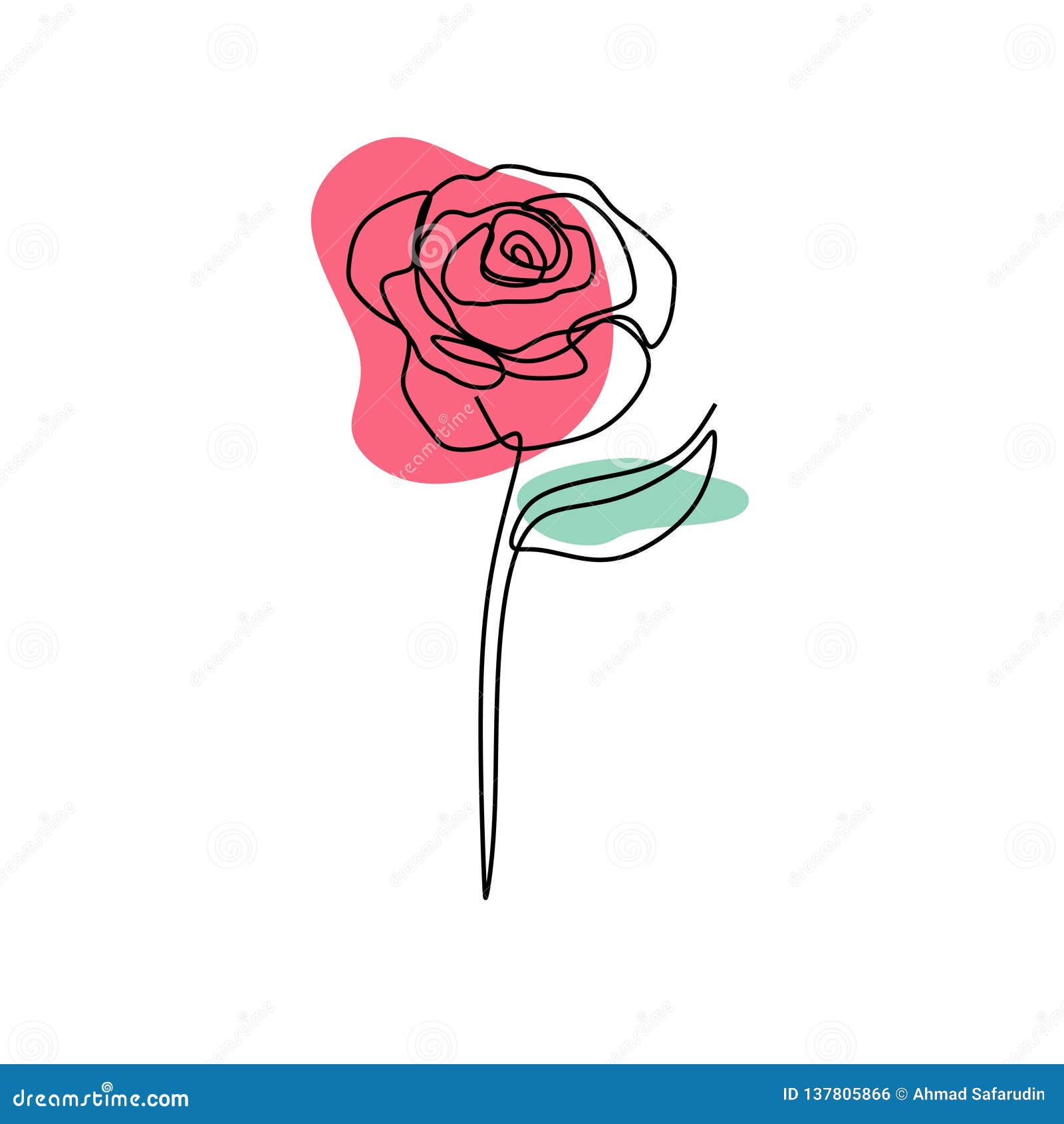 dibujo rosa minimalista