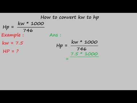 convert bhp to watts