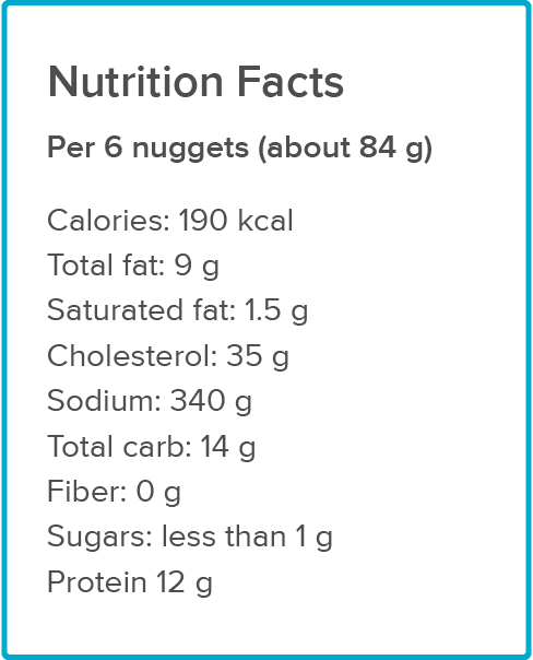 mcnuggets nutrition facts