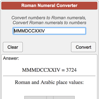date roman numeral converter