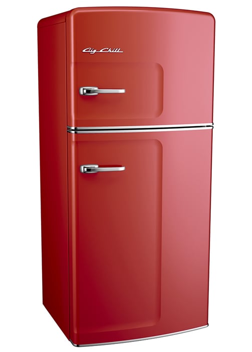 retro refrigerator red