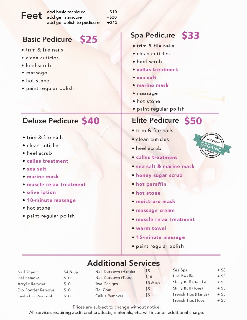 pedicure prices near me