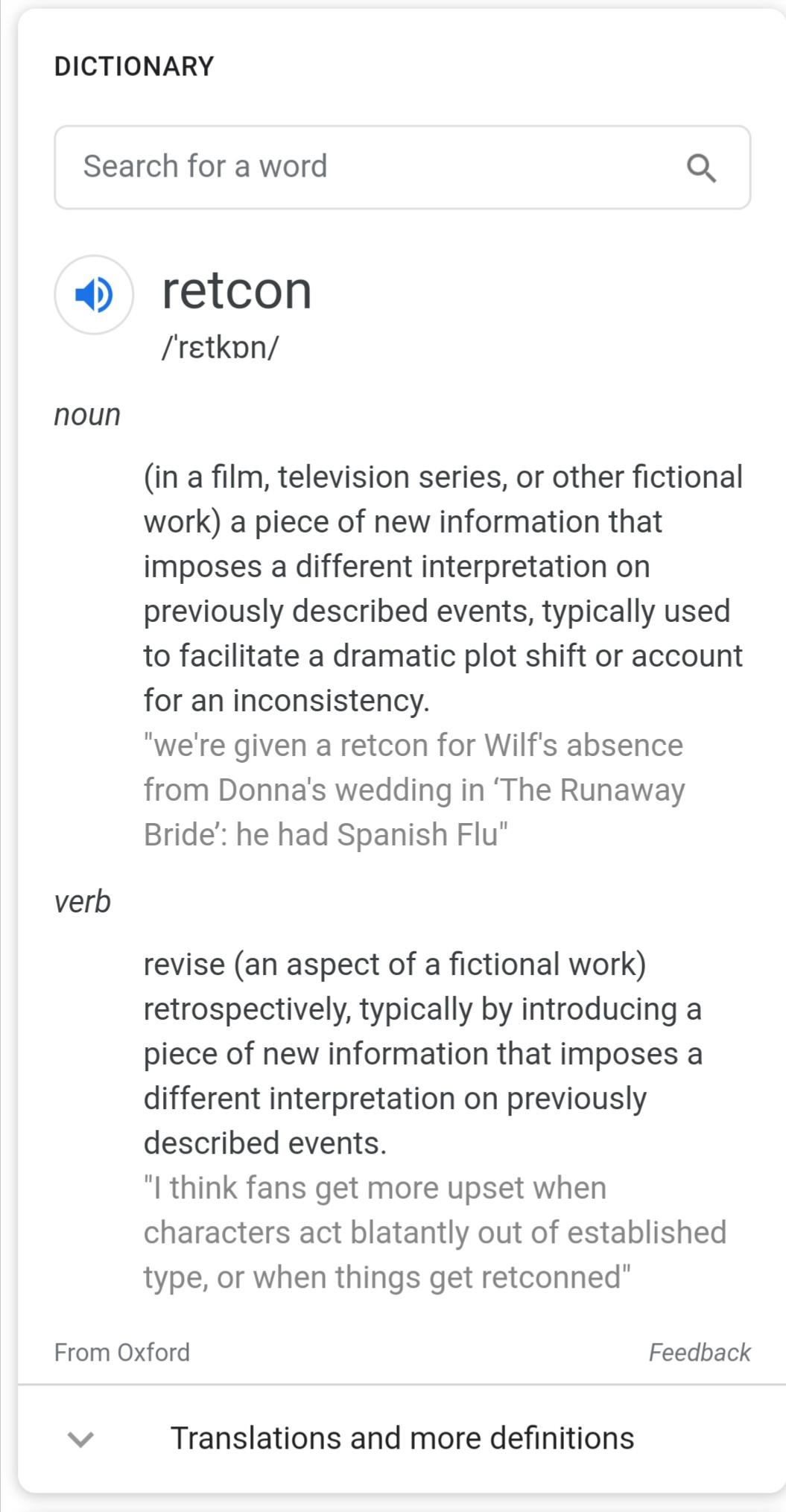 retcon definition