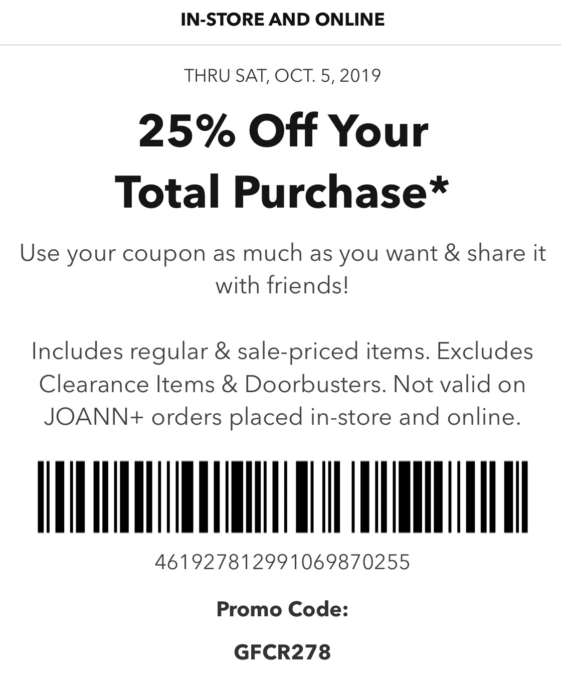 coupon code joann