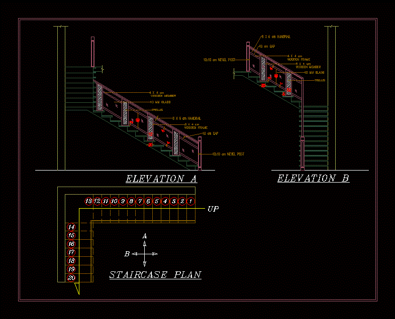 handrail detail dwg